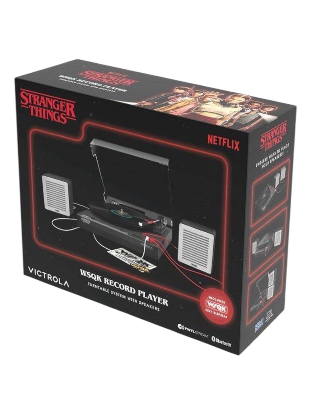 STRANGER THINGS Victrola WSQK Record Player With‎ Speakers Bluetooth NIB Rare